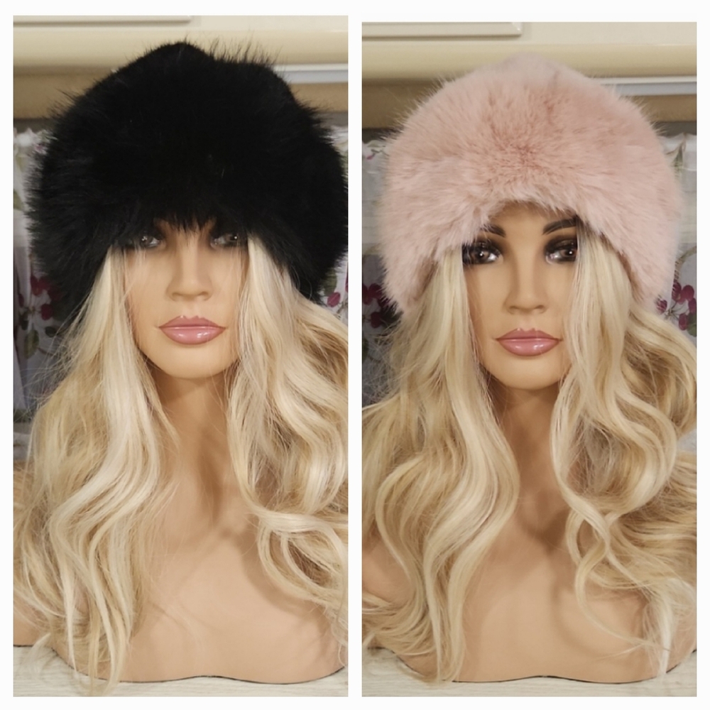 - - `ღ´- ♥ -`ღ´-♥.-ღ´   2 x Warm Faux Fur Winter Hat  `ღ´- ♥ -`ღ´-♥.-ღ´